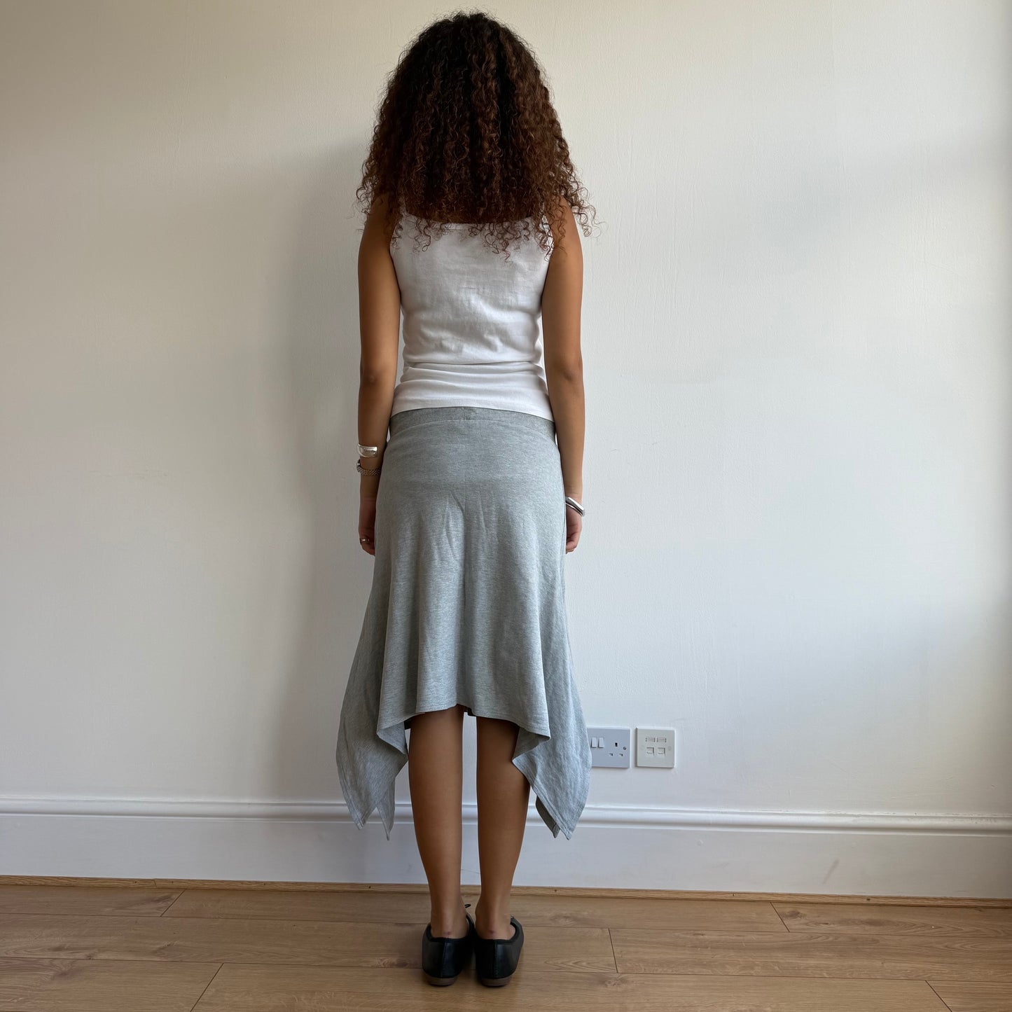 Asymmetric grey jersey skirt - Size S
