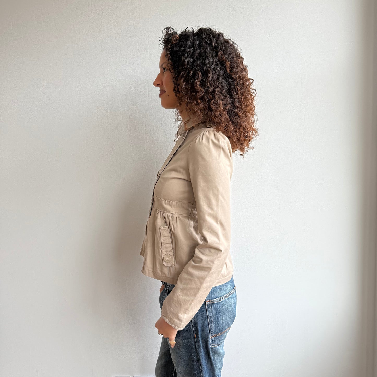 Beige peacoat - Size S