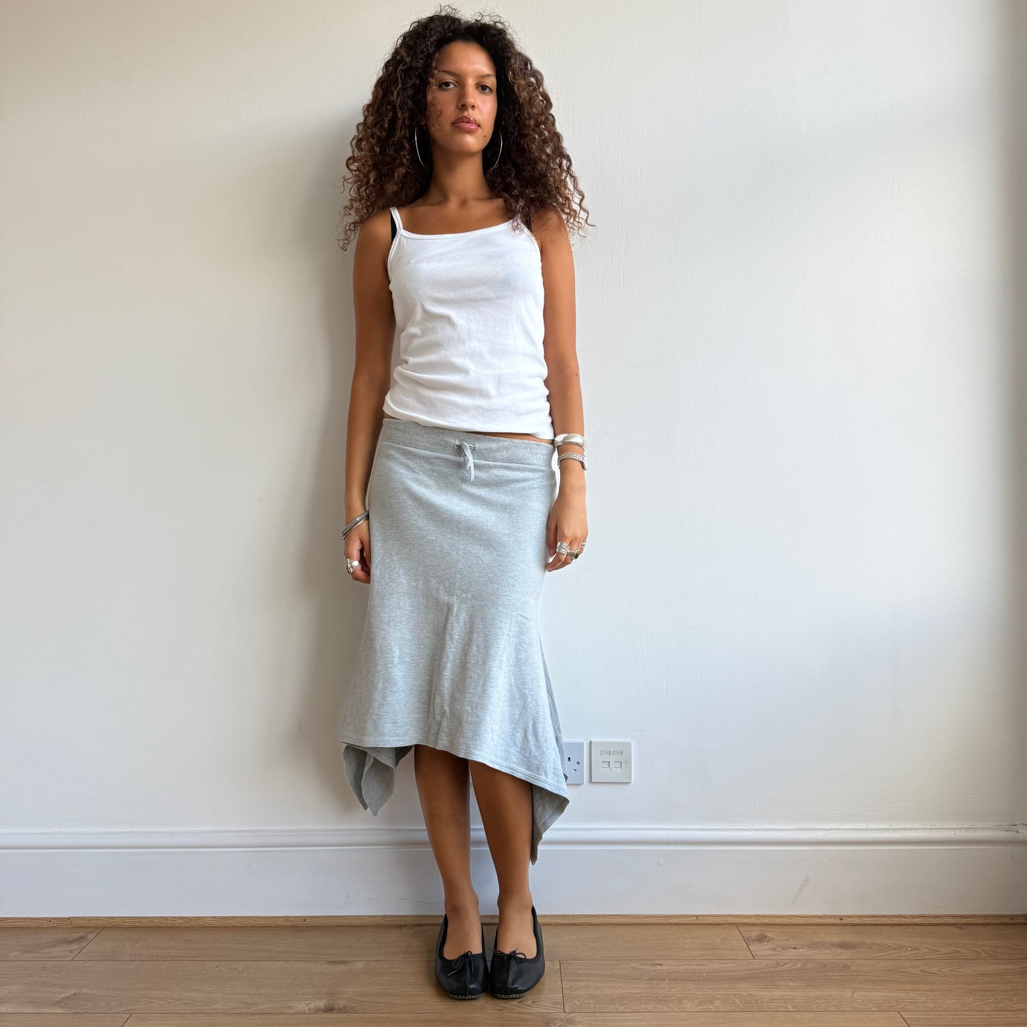 Asymmetric grey jersey skirt - Size S