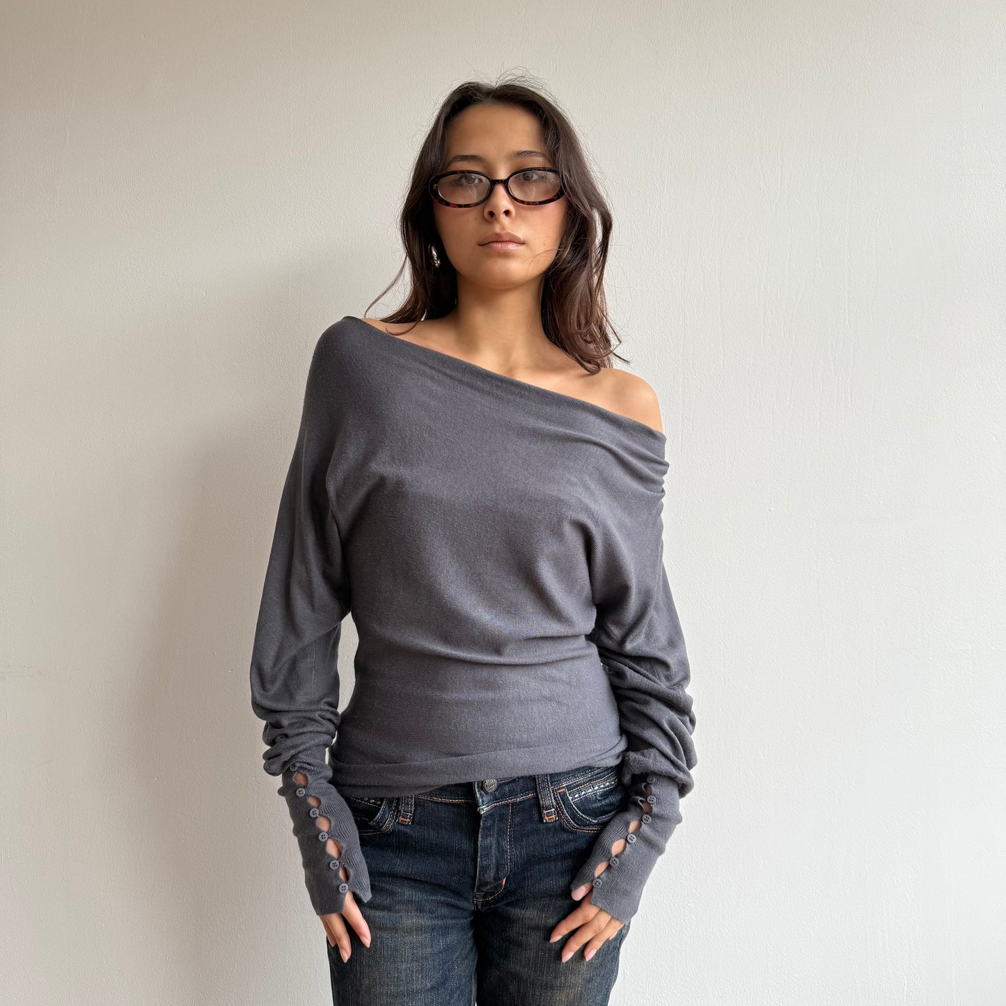 Grey slouchy knit - Size S (1)