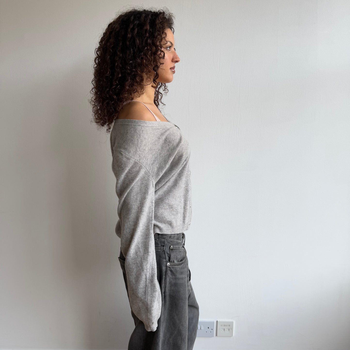 Grey wool cardigan - Size M