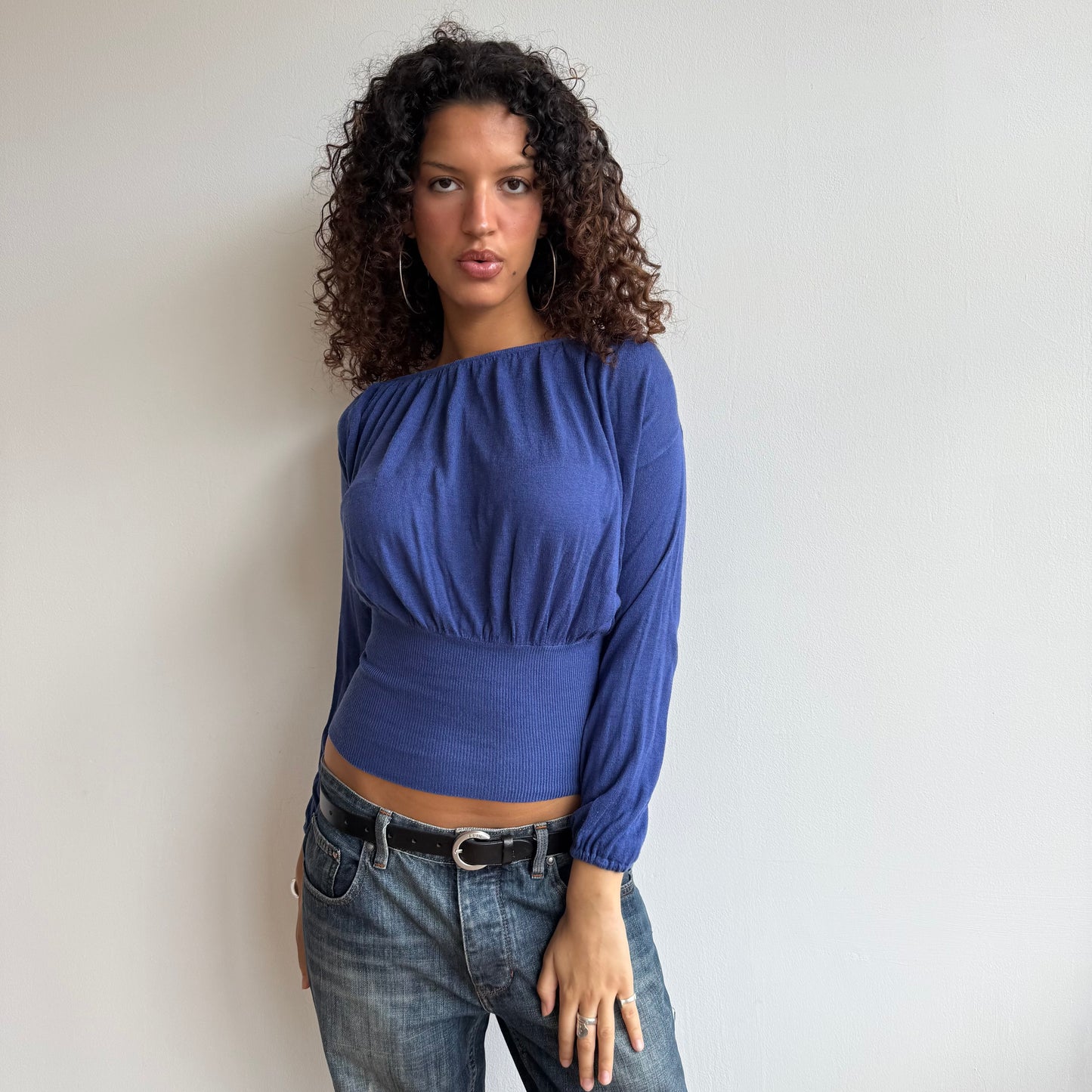 Blue keyhole knit - Size S