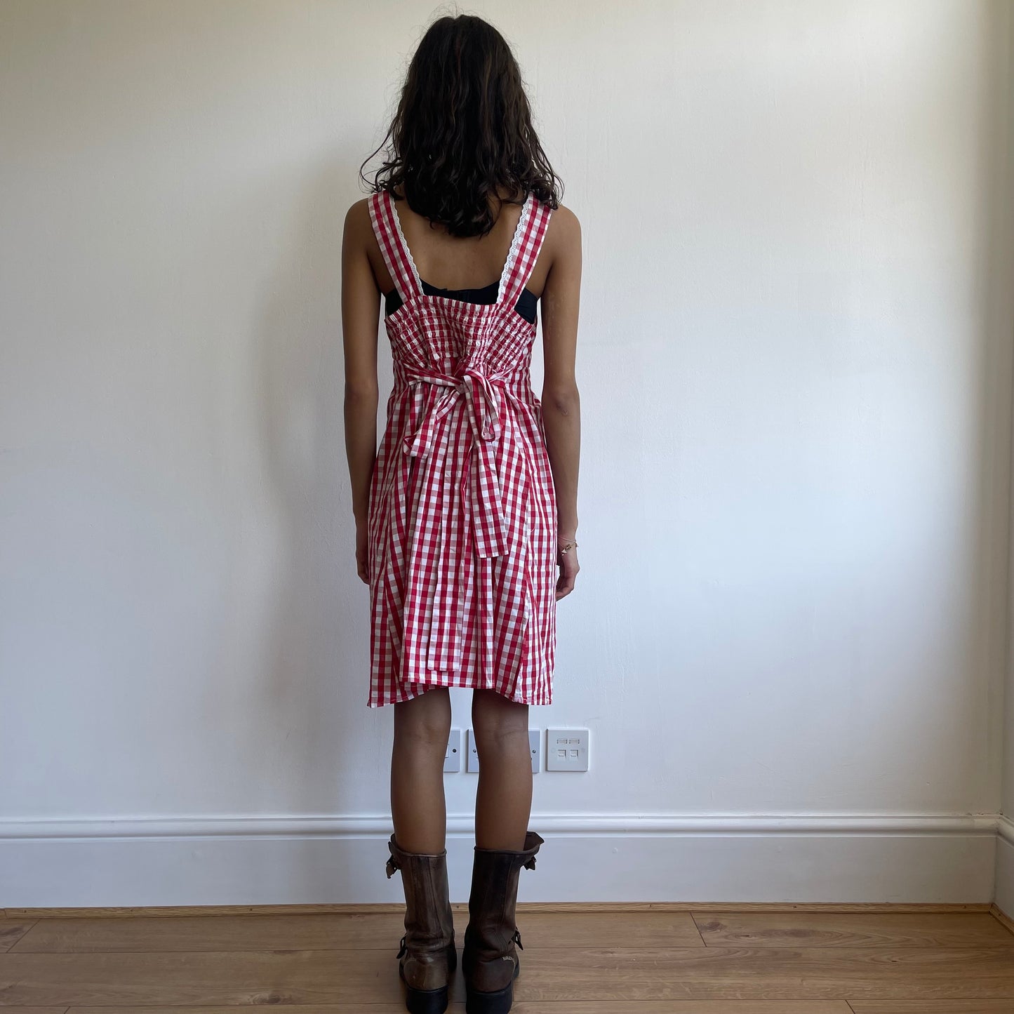 Red gingham dress - Size S/M