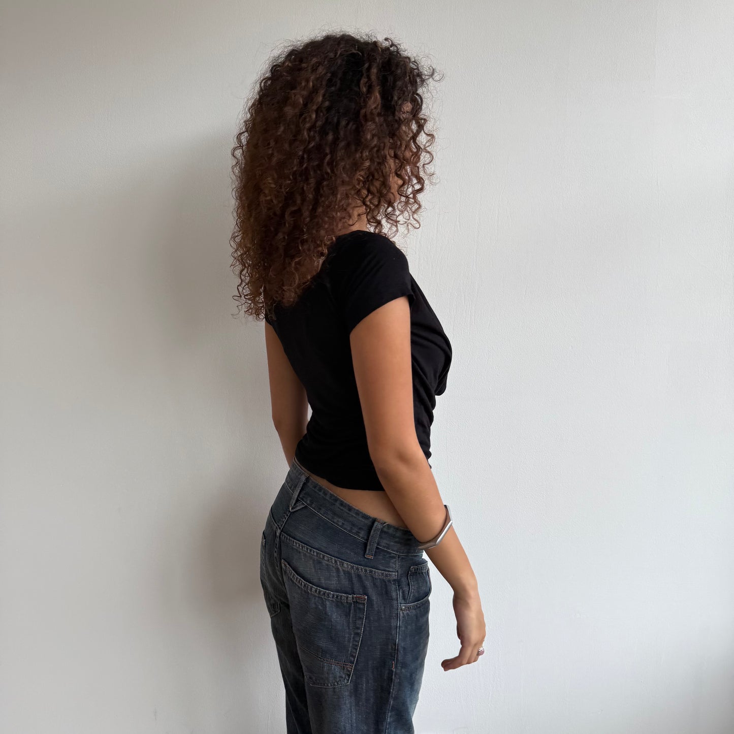 Black cowl front top - Size S