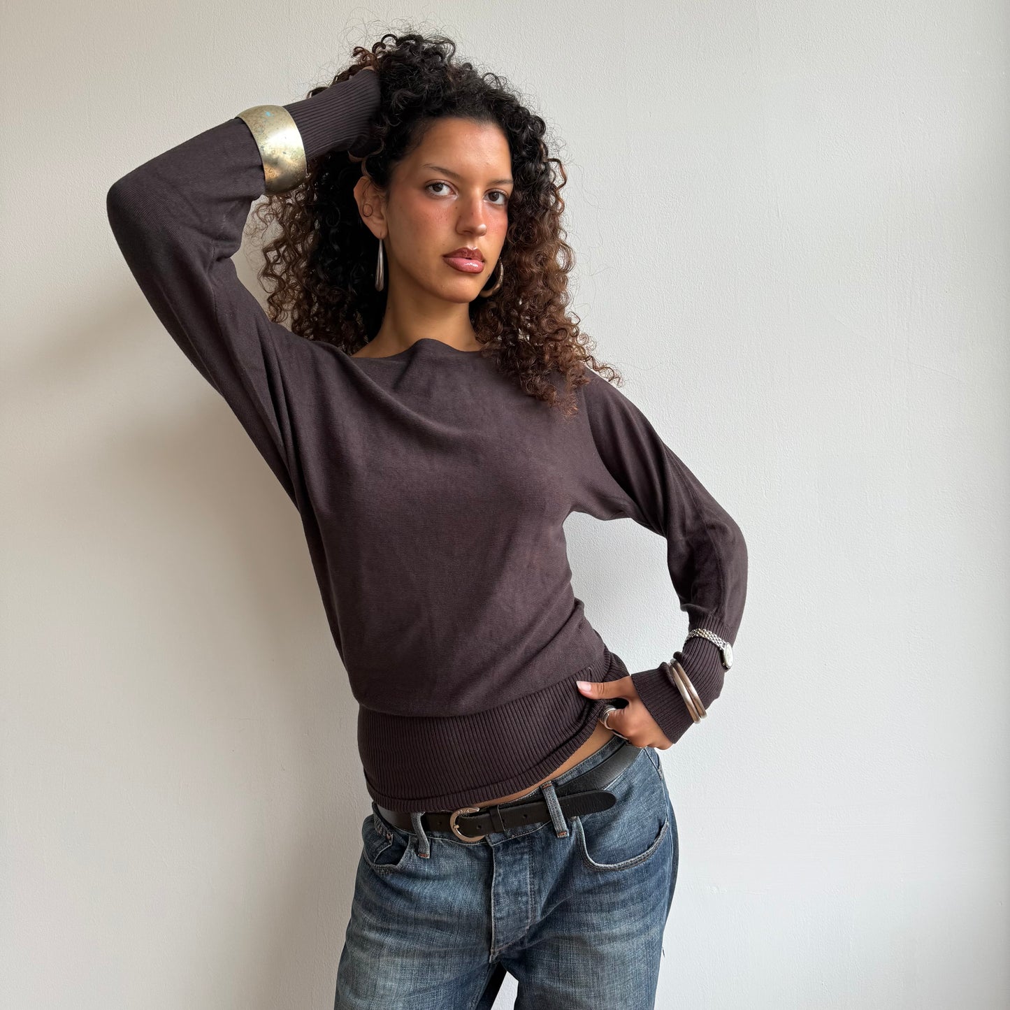 Brown slouchy knit - Size S