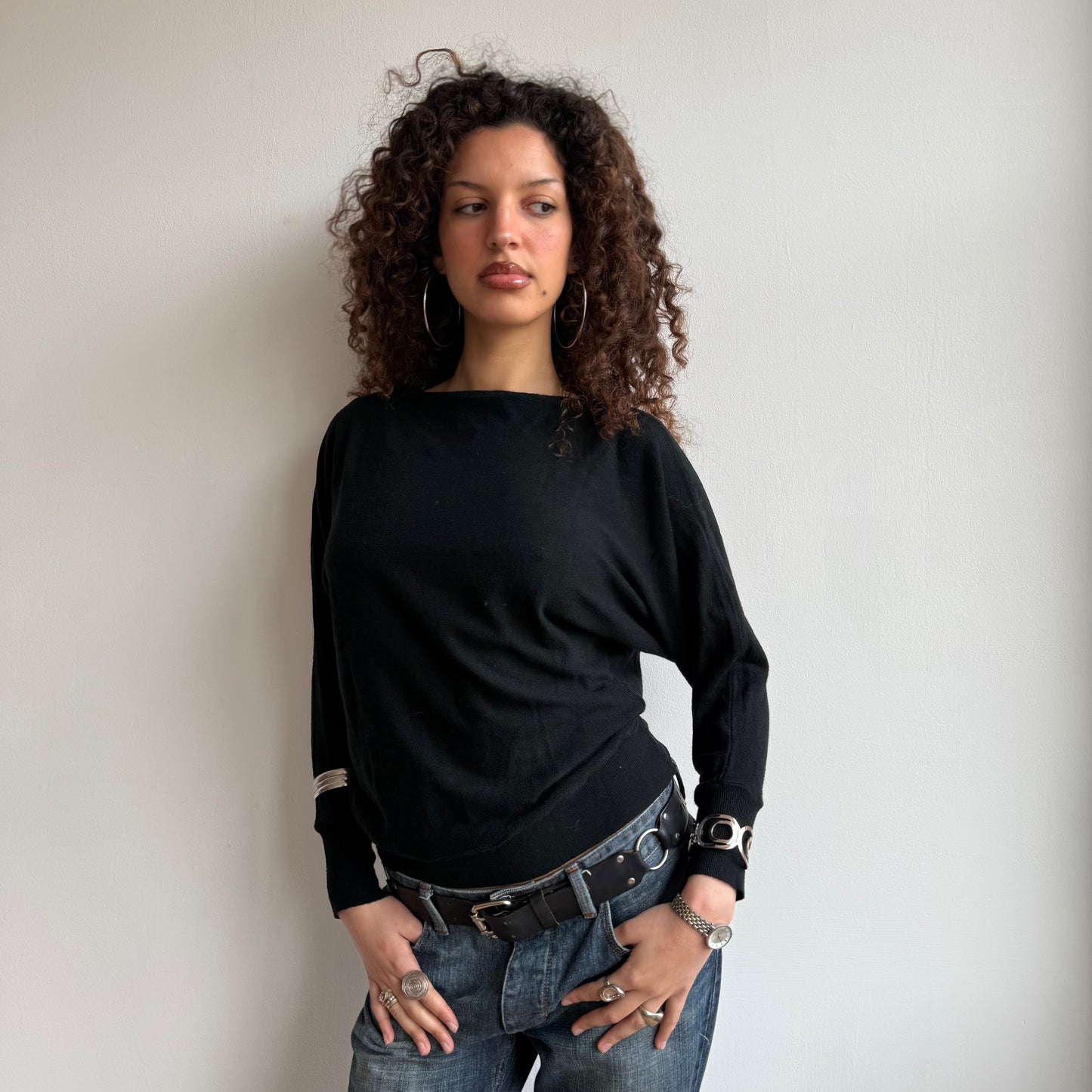 Black slouchy knit (3) - Size S