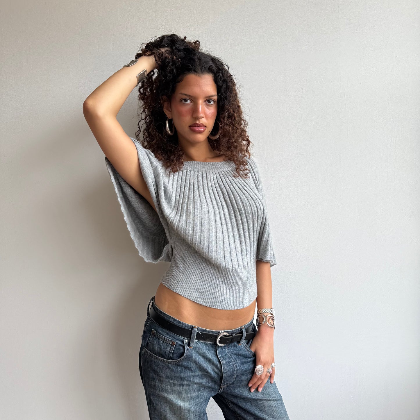 Light grey batwing knit - Size S