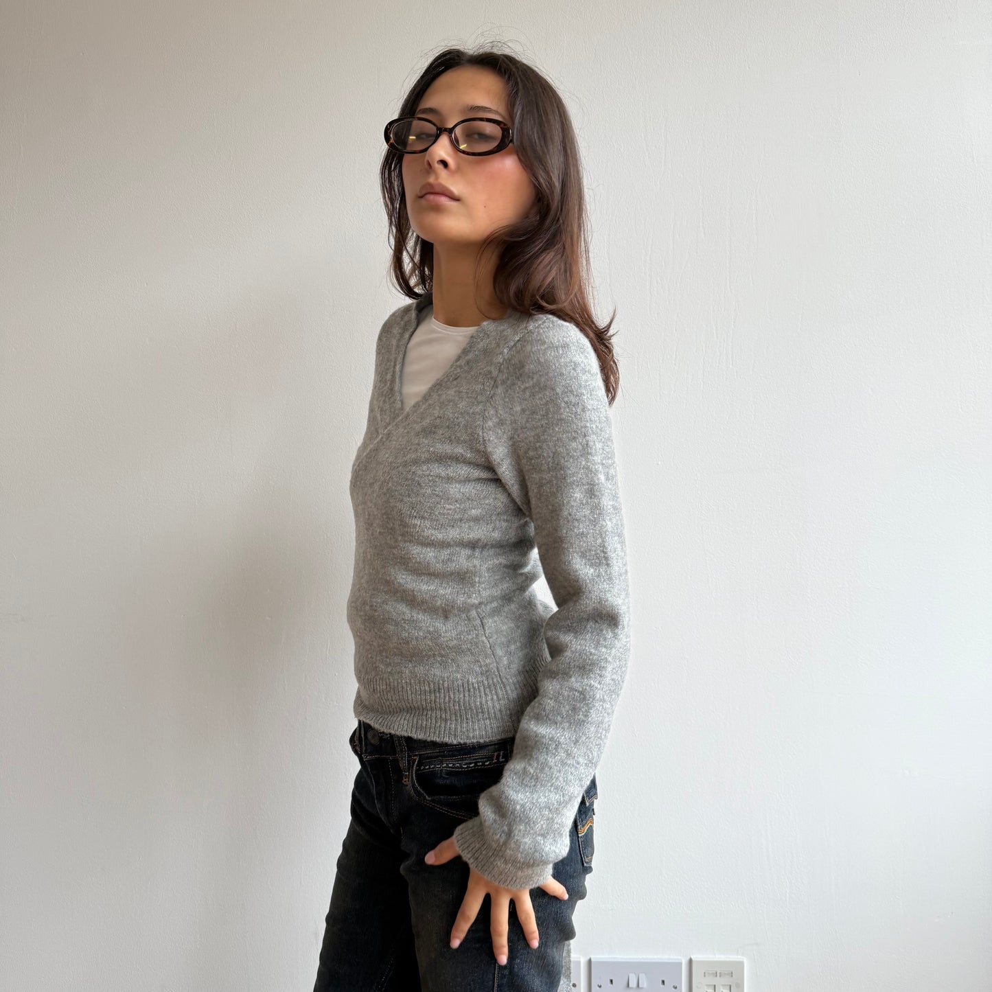 Grey ballet wrap knit - Size S/M
