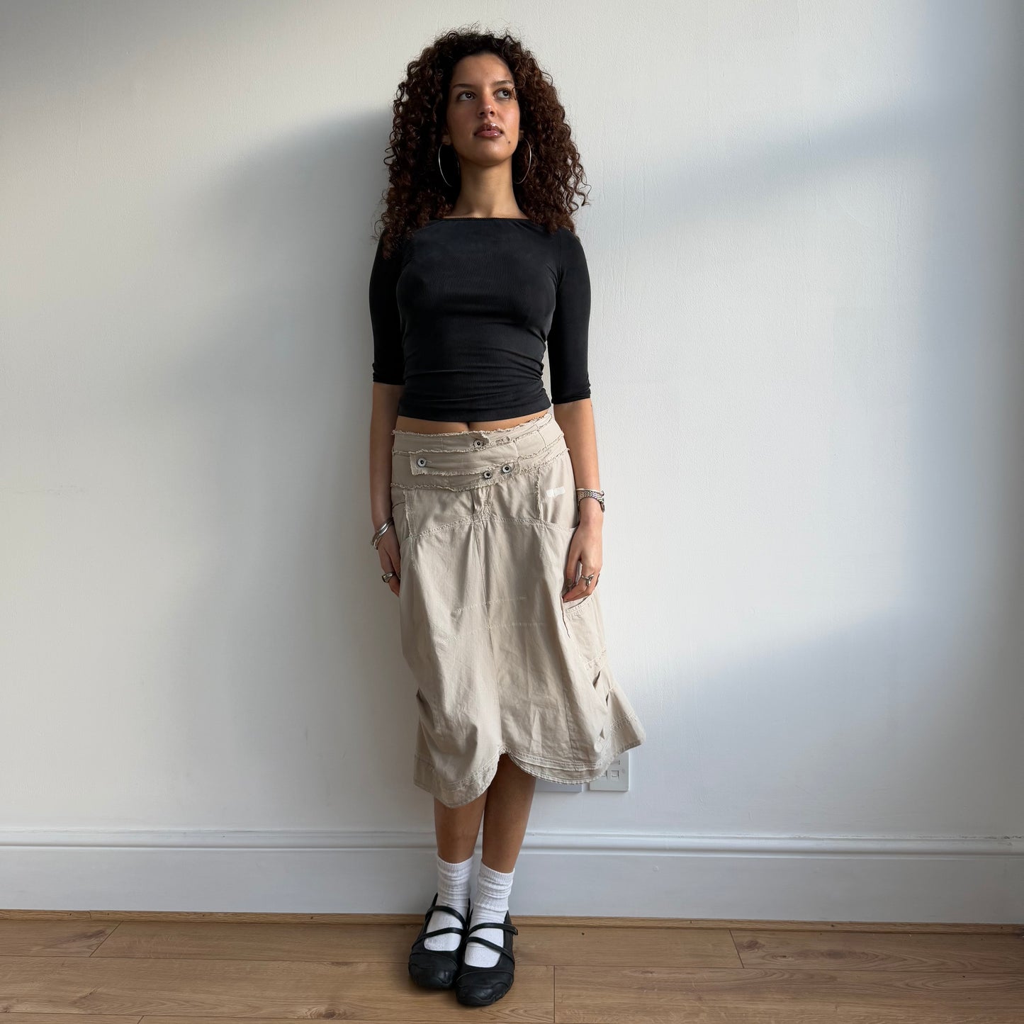 Beige cargo skirt - Size M