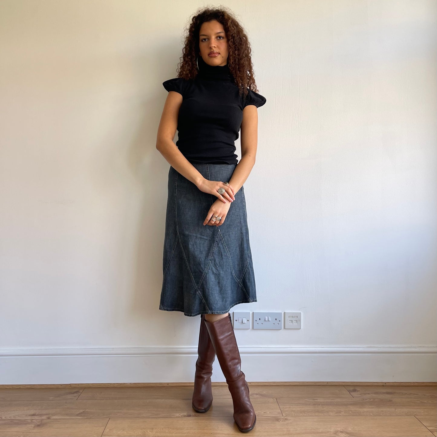 Brown leather boots - Size UK6