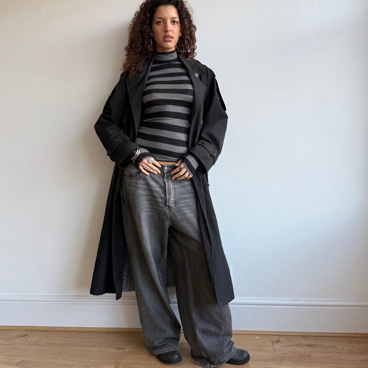 Black oversized trench - Size L