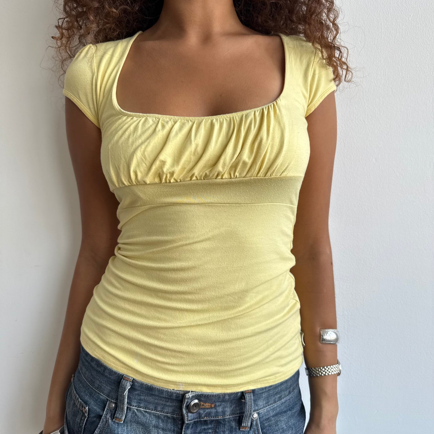 Yellow keyhole top - Size S
