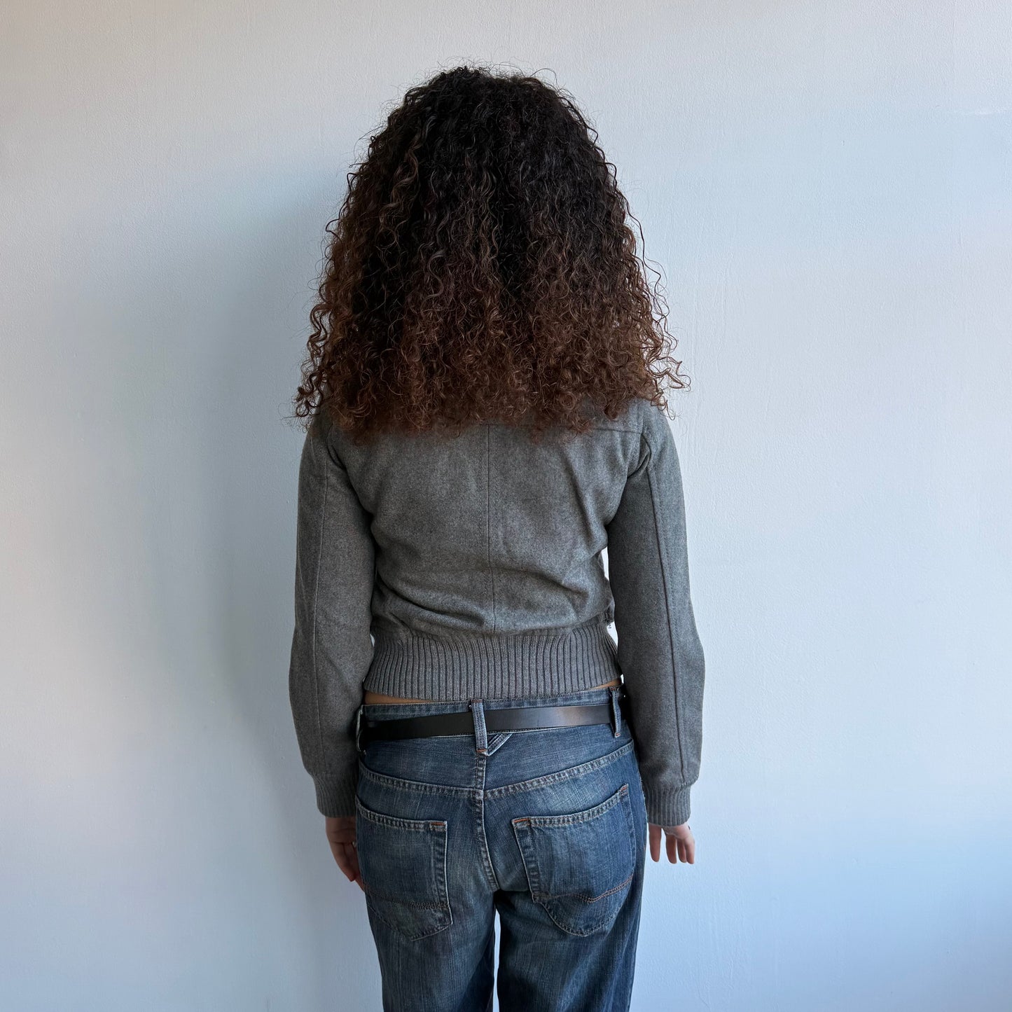 Grey wool bomber jacket - Size M