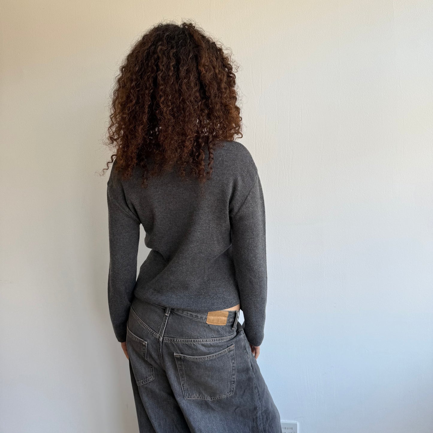 Dark grey button knit - Size S
