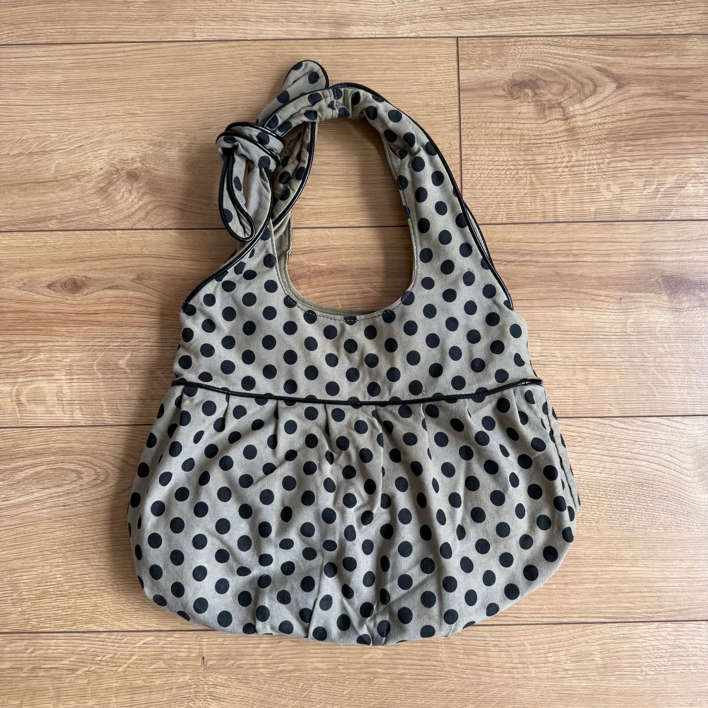 Khaki polka dot bag - OS