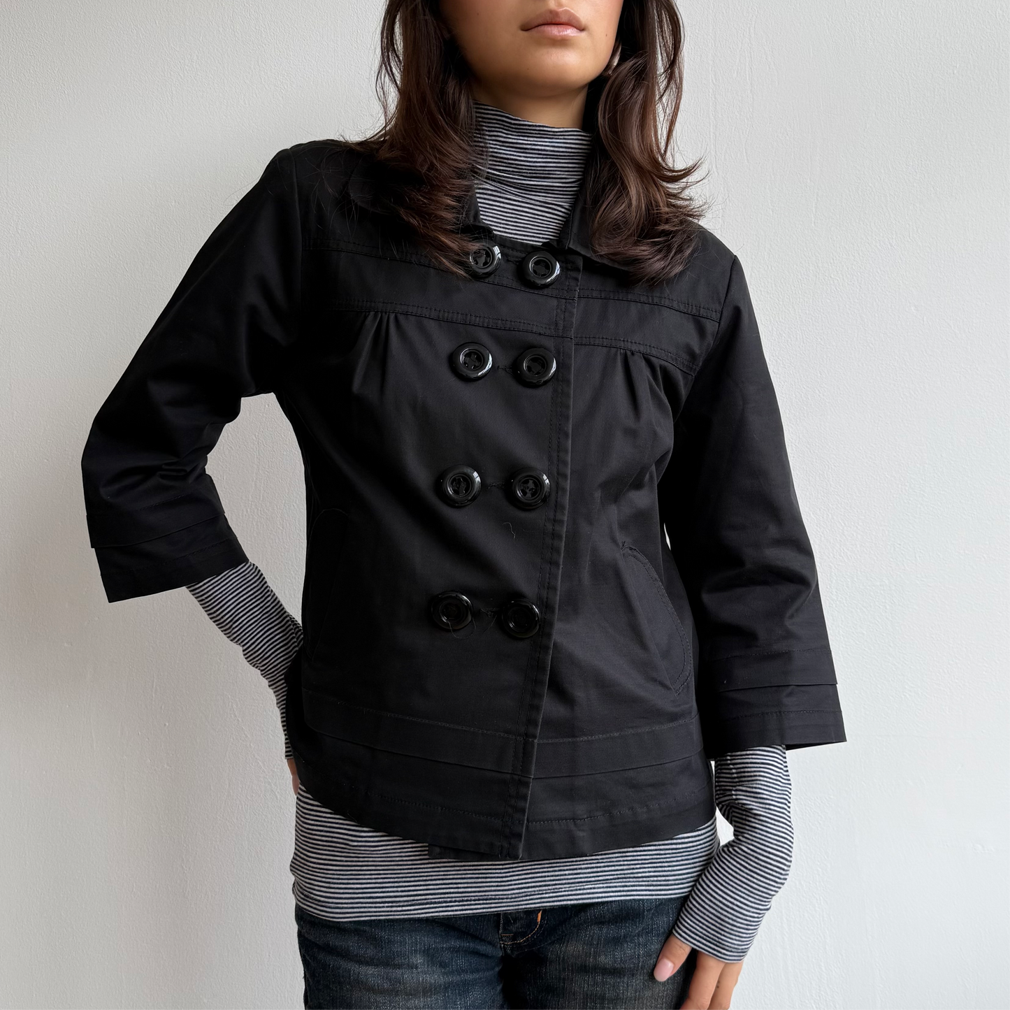 Black peacoat - Size S