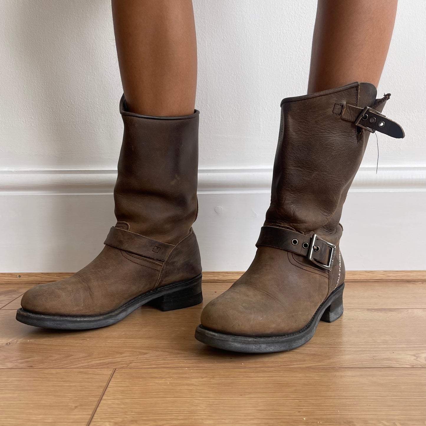 Brown Harley Davidson boots - Size UK5