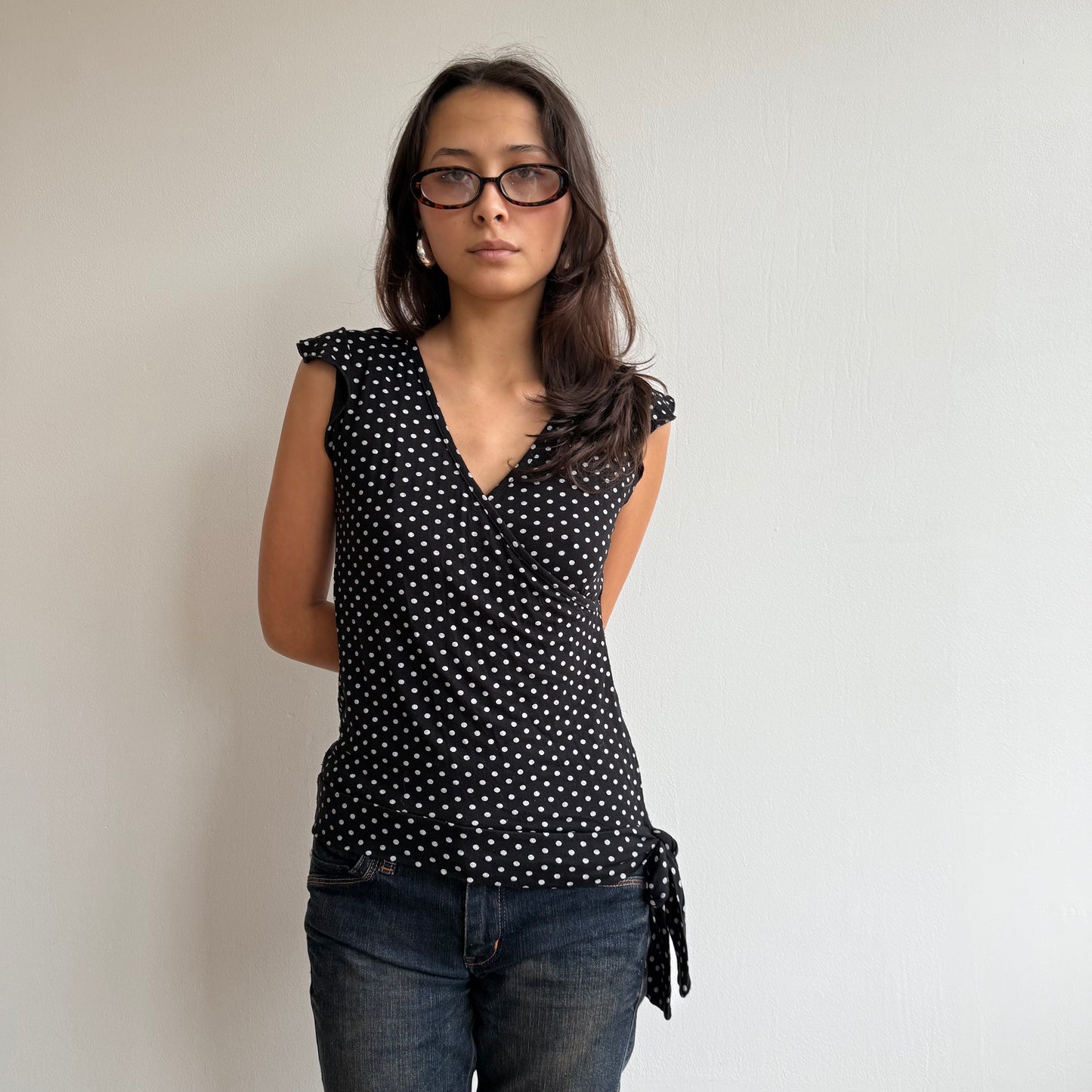 Polka dot wrap top - Size S