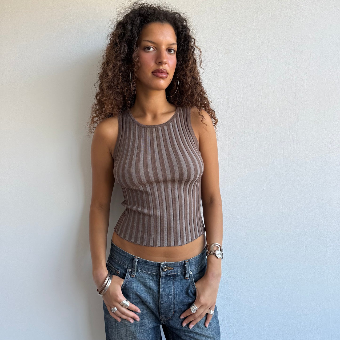 Brown knit top - Size S