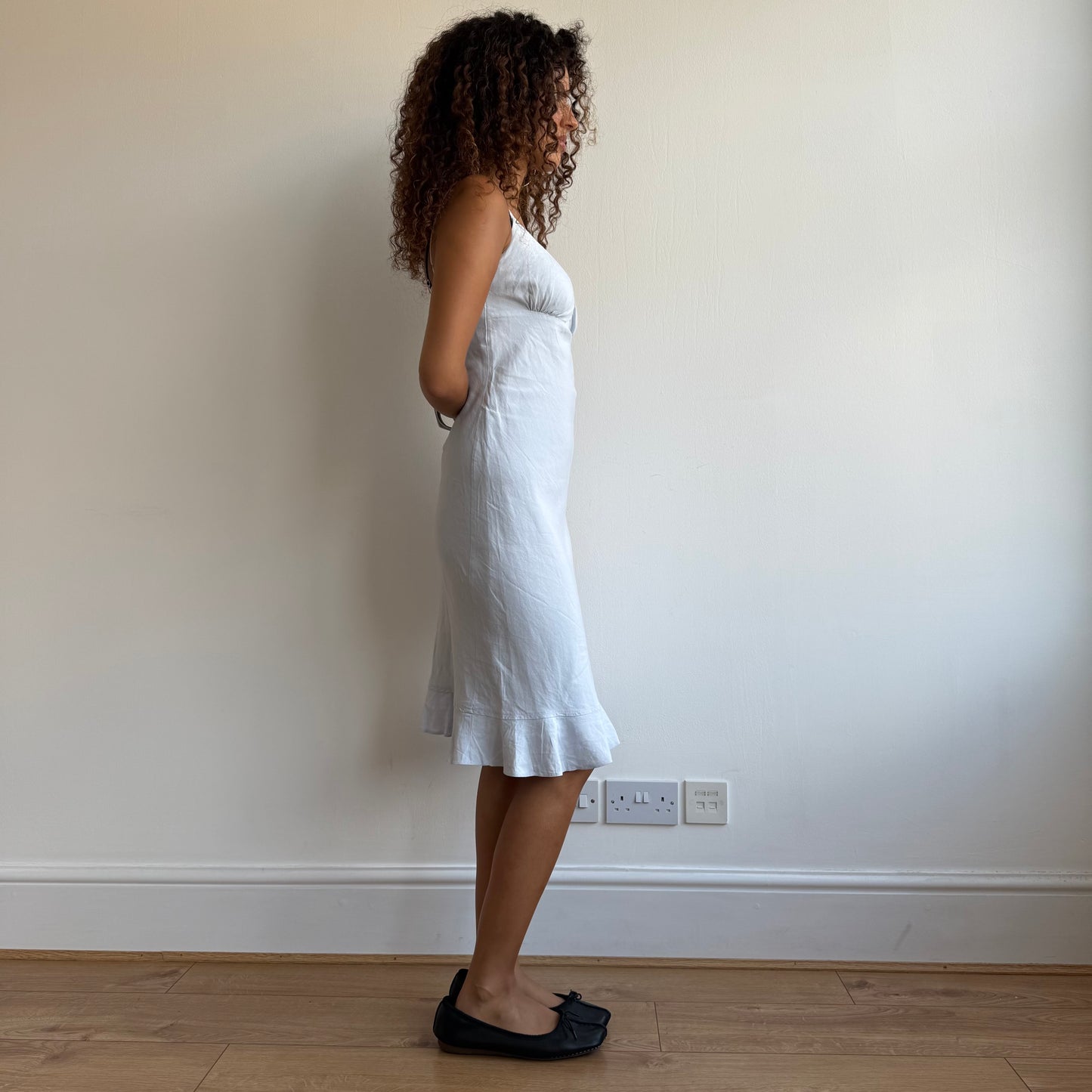 Powder blue milkmaid dress - Size S