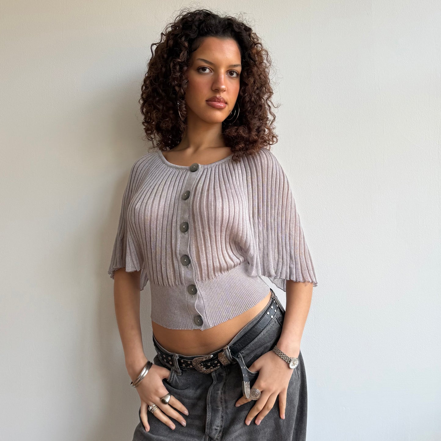 Grey batwing Cardi - Size S