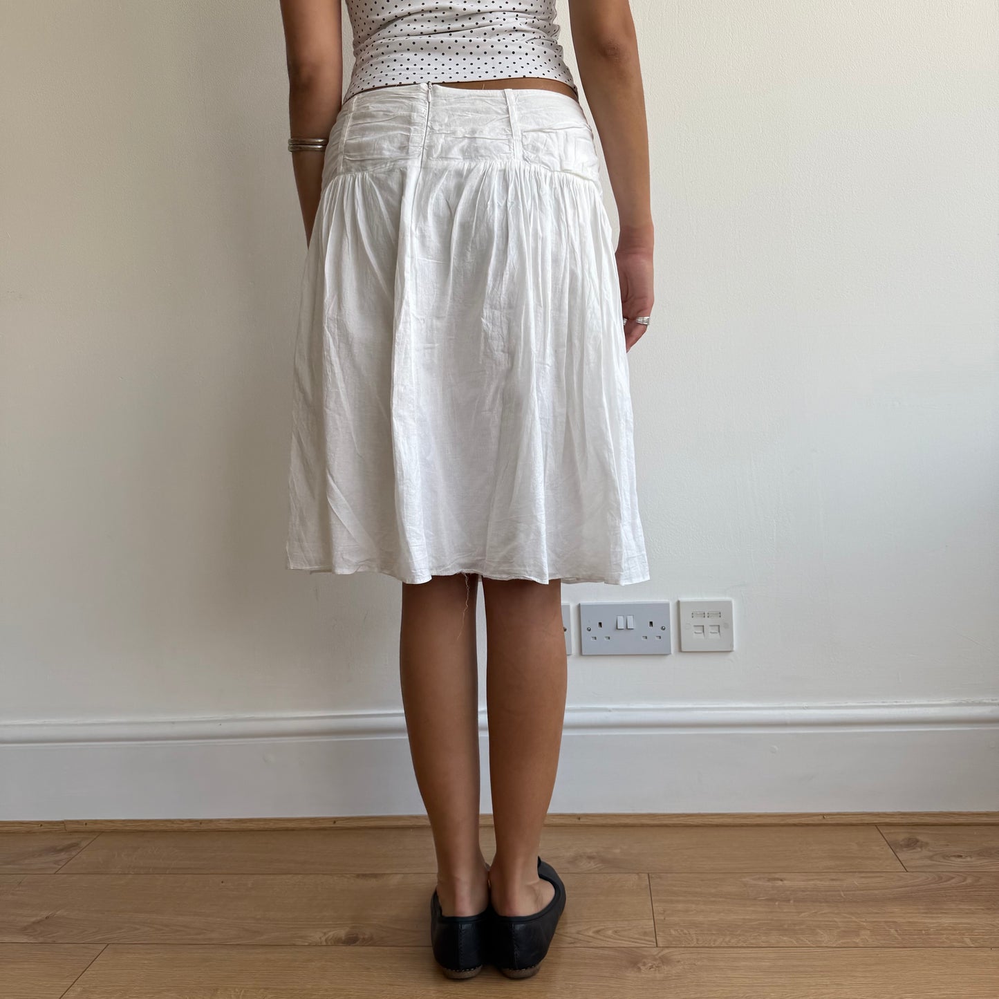 White pleat midi skirt - Size S/M