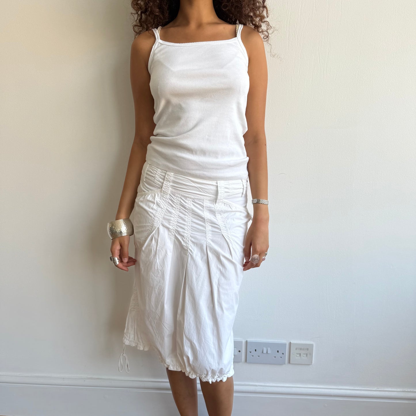 White ruched cargo skirt - Size S
