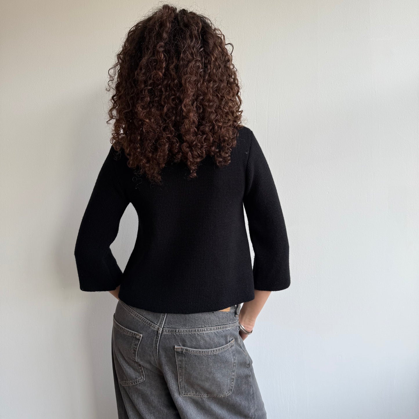Black knit pea jumper - Size S