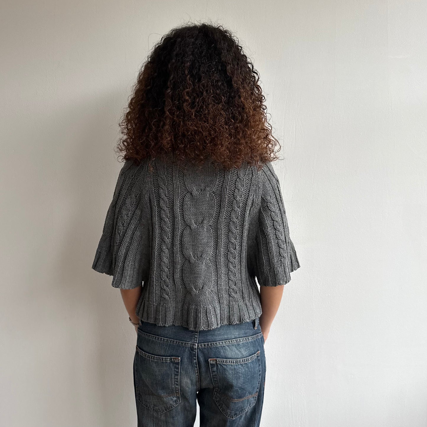Grey batwing roll neck - Size M