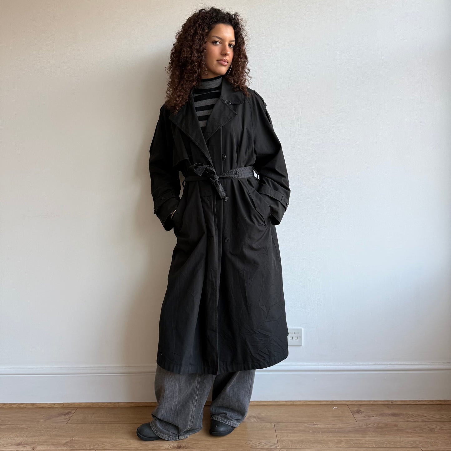 Black oversized trench - Size L