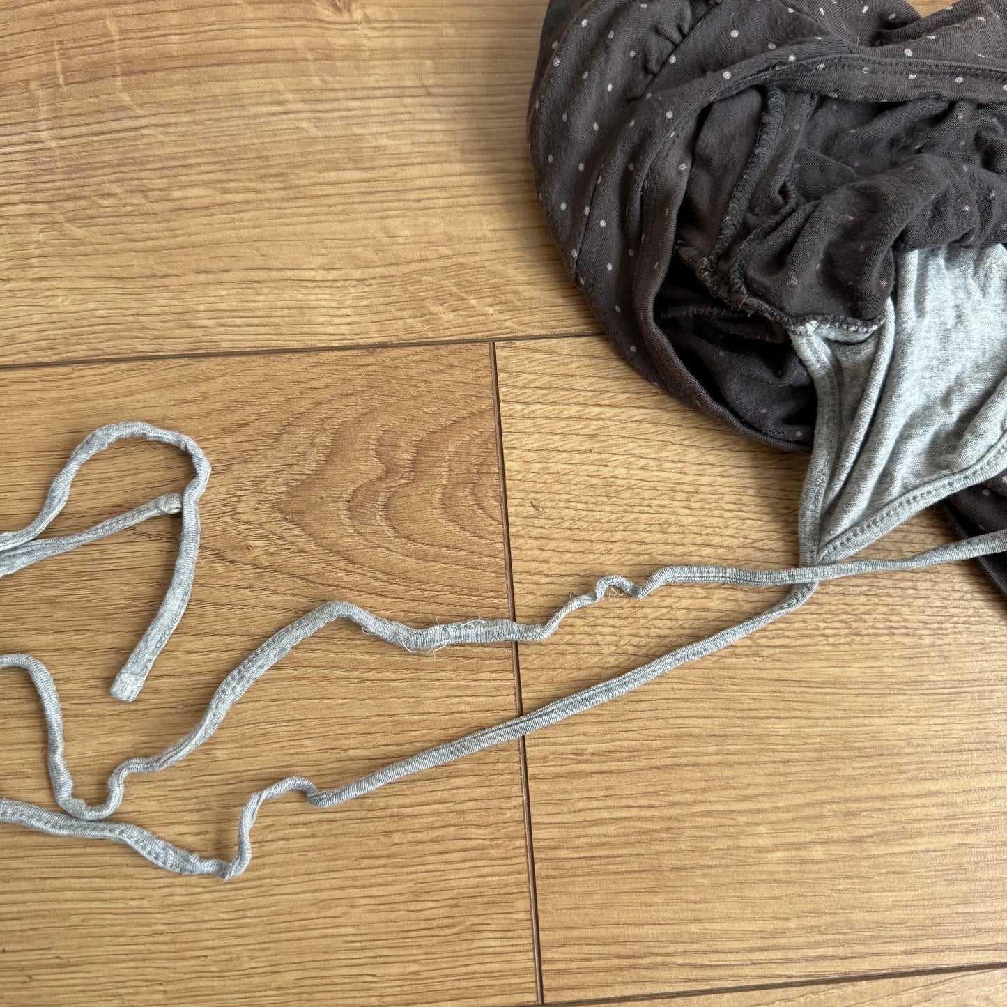 Brown polka dot striped halter top - Size S-M