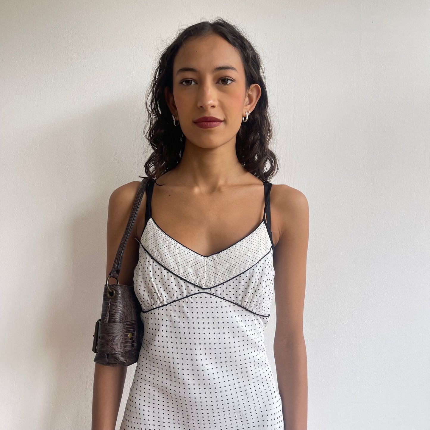White polka dot midi dress - Size XS/S