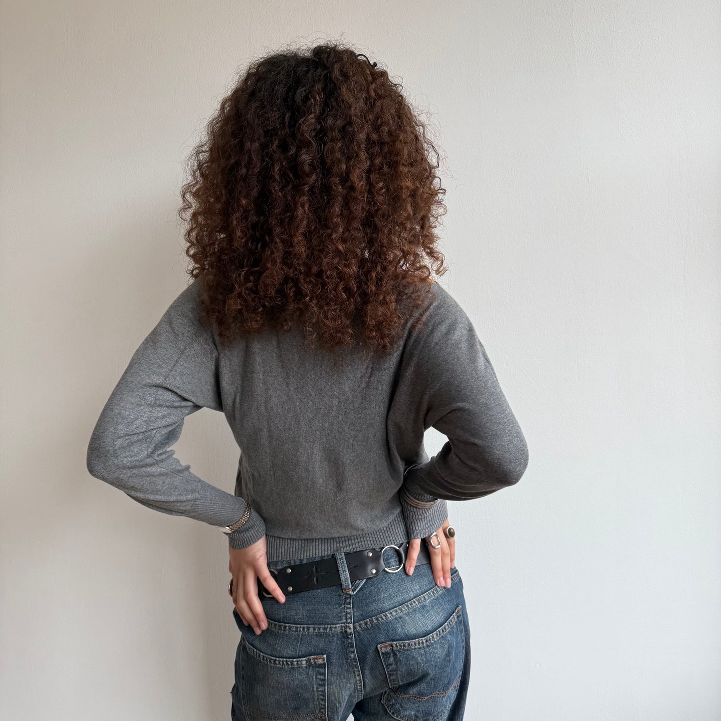 Grey slouchy knit jumper - Size S