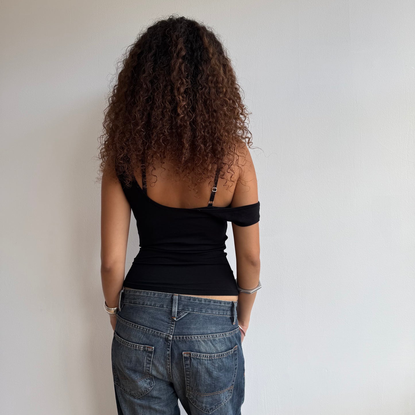 Black stretchy 3-way top - Size S