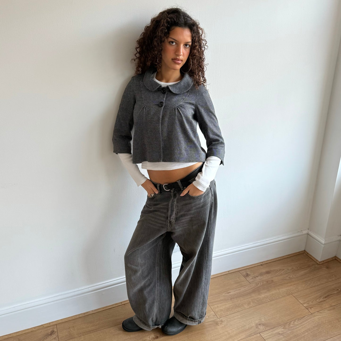 Grey peacoat - Size S