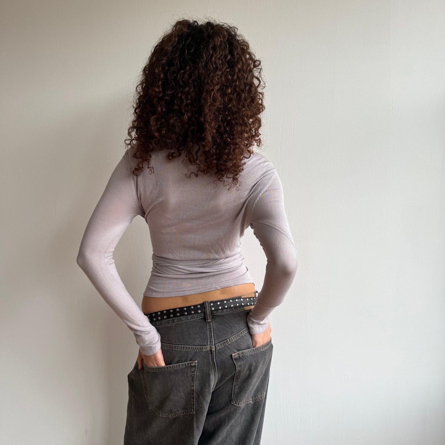 Fine knit wrap top - Size S
