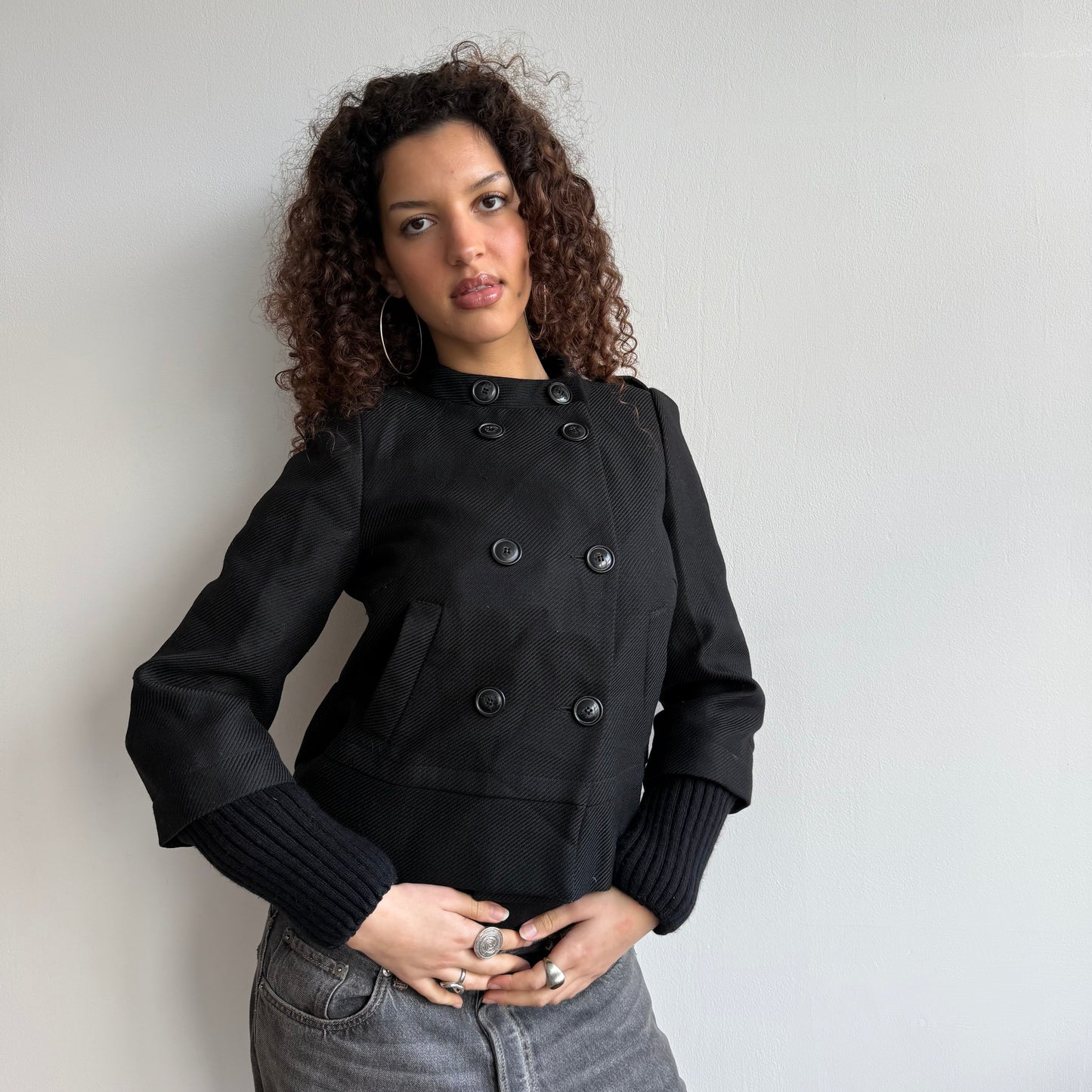 Bi-material peacoat - Size S
