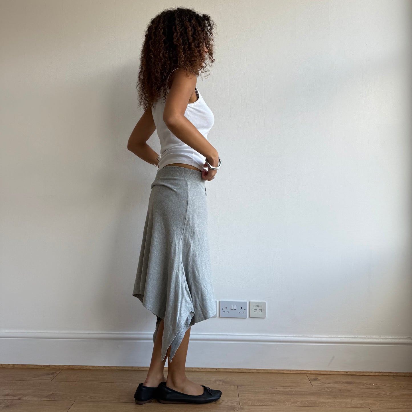 Asymmetric grey jersey skirt - Size S