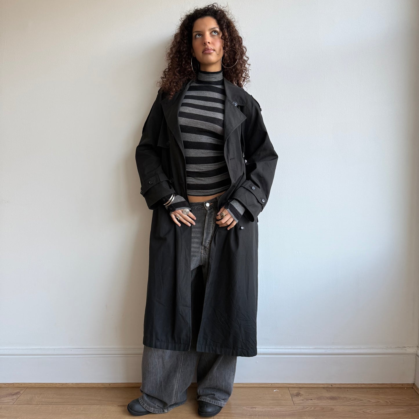 Black oversized trench - Size L