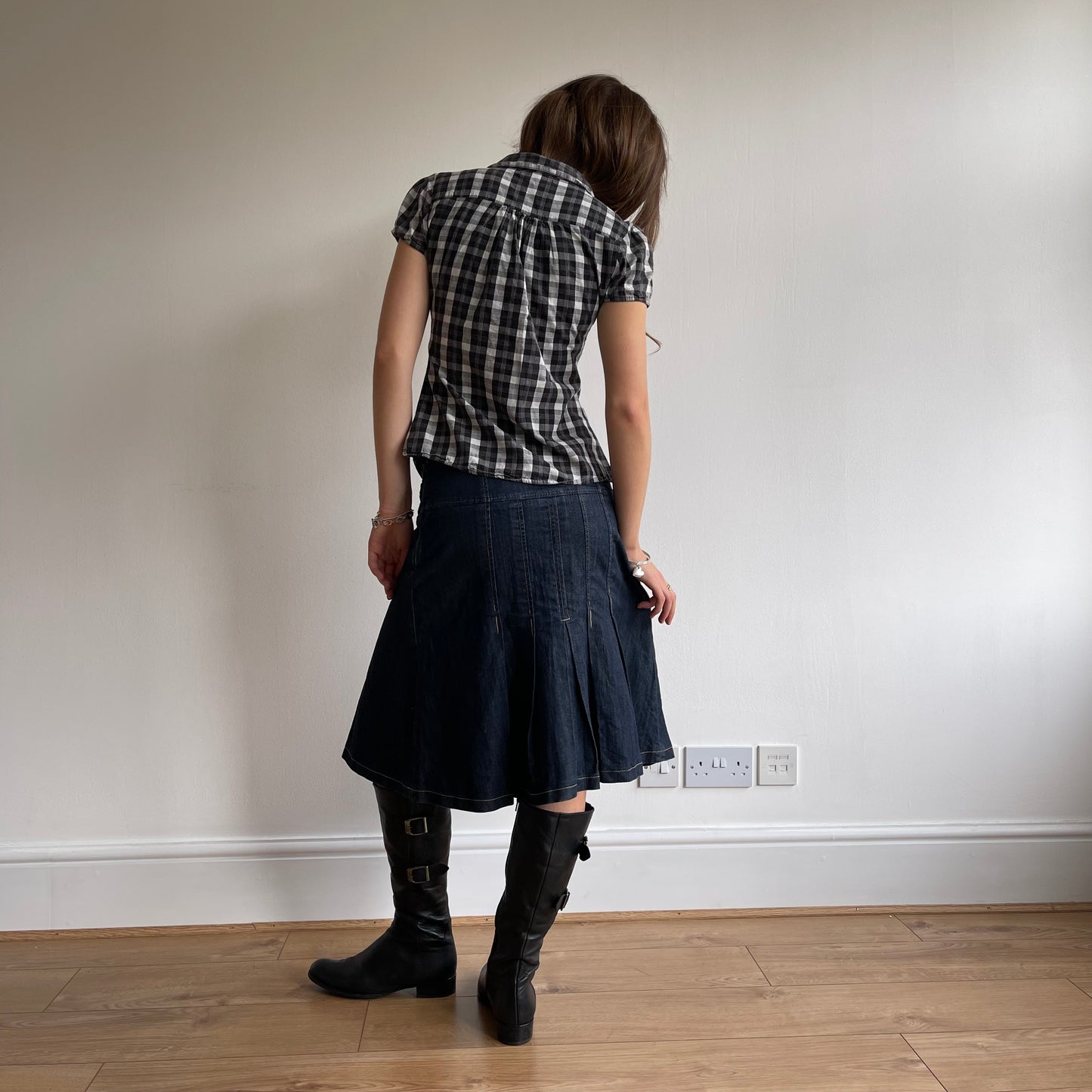 Black check shirt - Size S