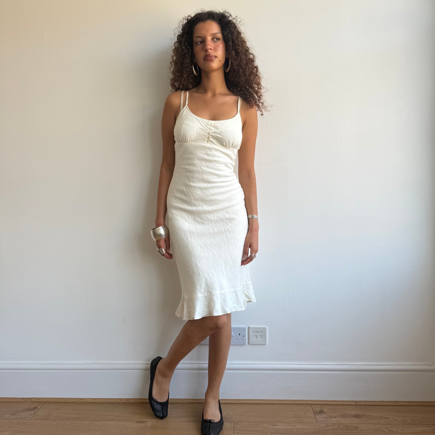 Cream milkmaid dress - Size S