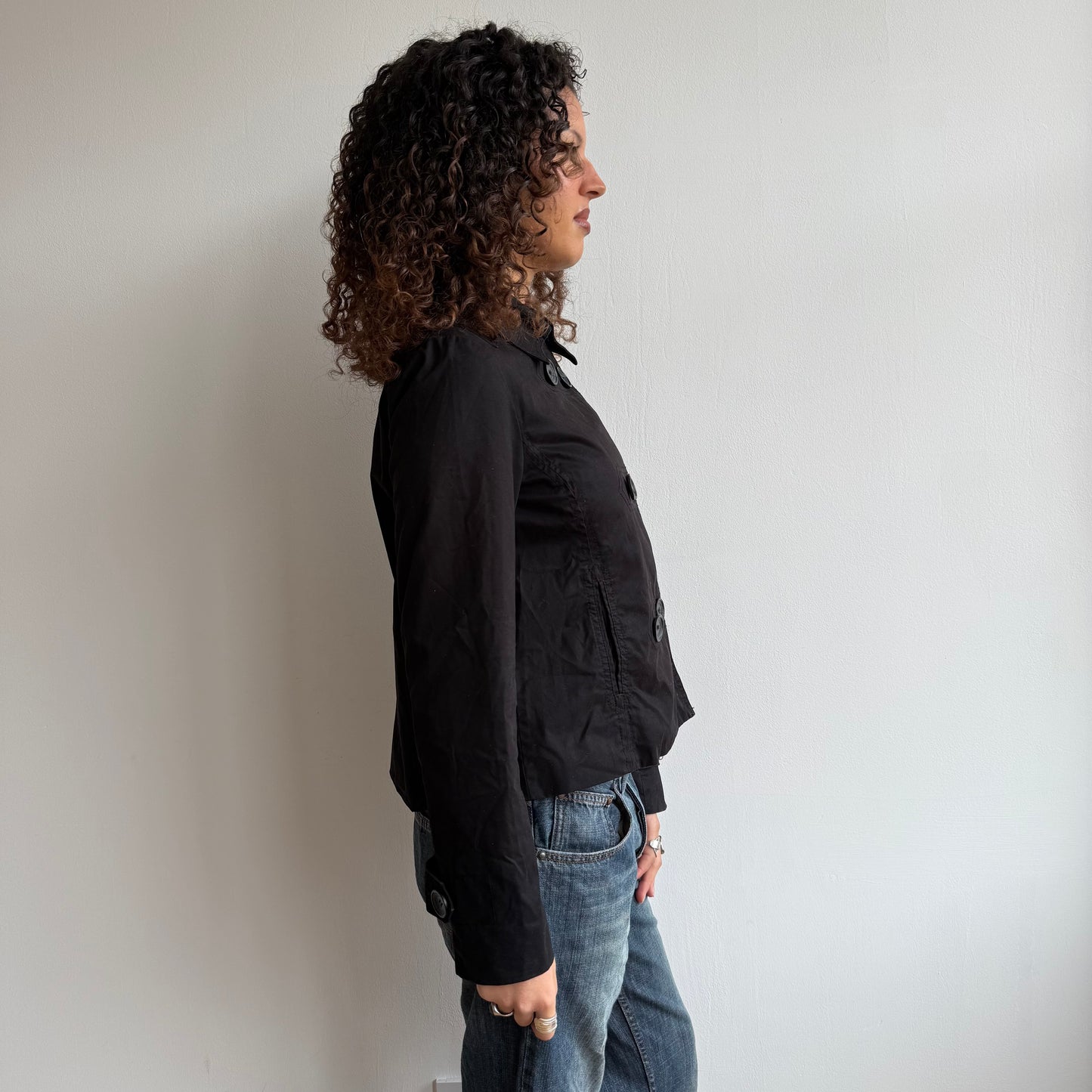 Black trench peacoat - Size S