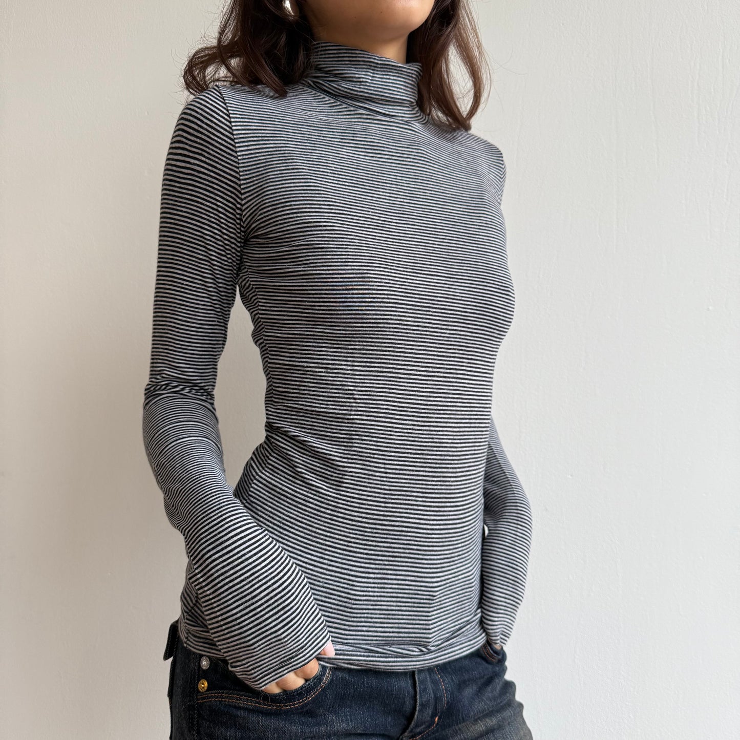 Black striped roll neck - Size S