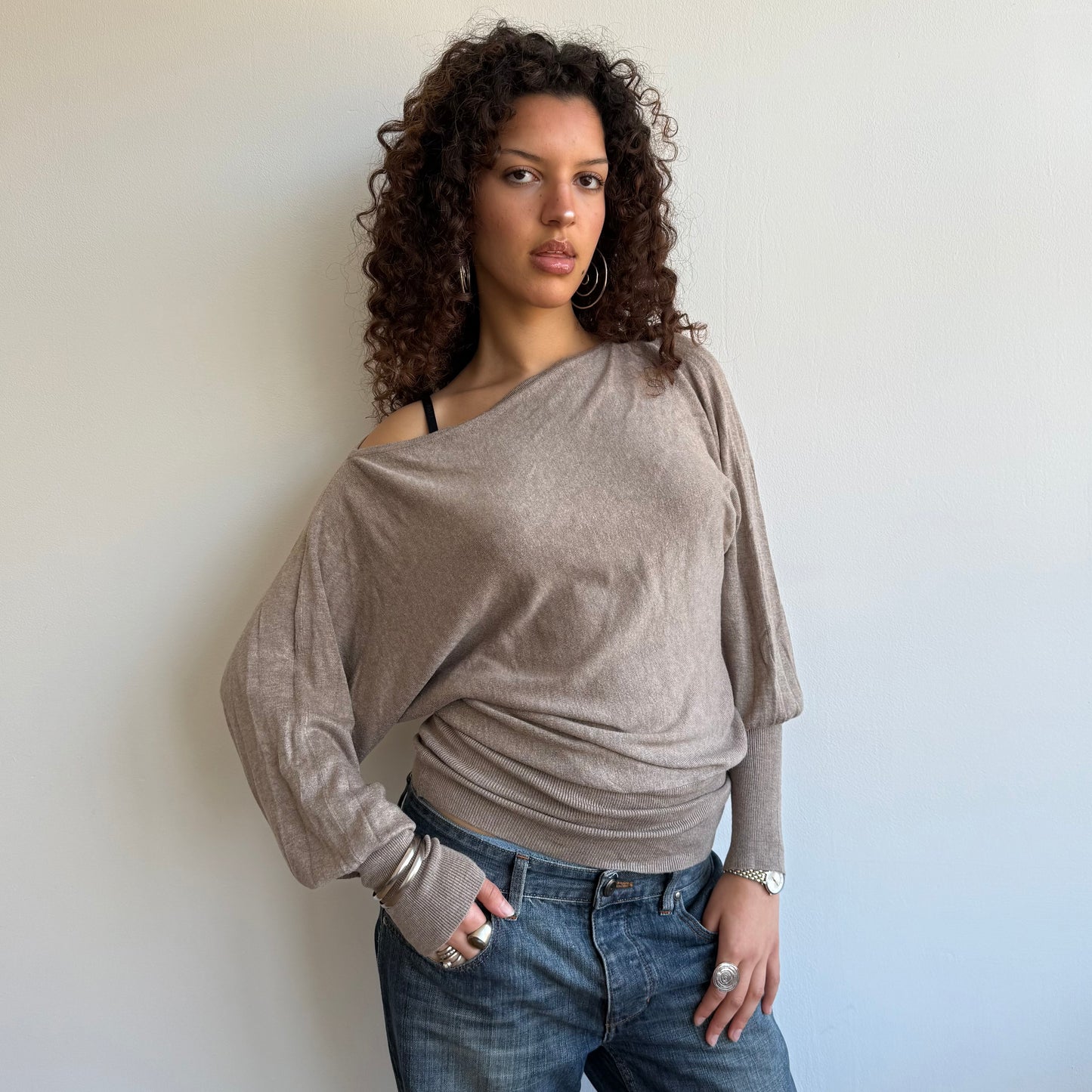 Taupe slouchy knit - Size M