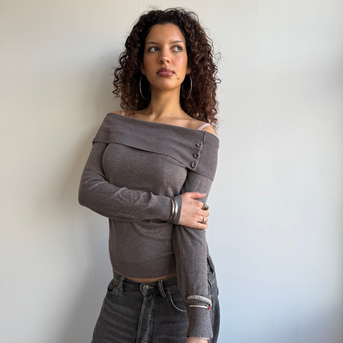 Brown bardot knit - Size S/M