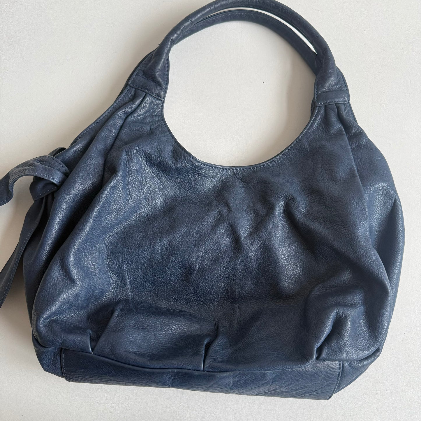 Blue leather bag