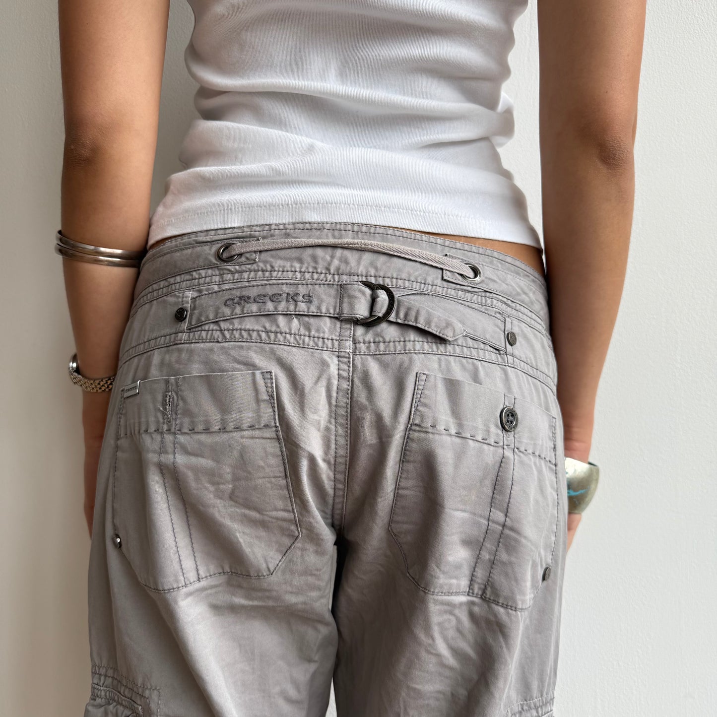Grey cinch back capris - Size S/M