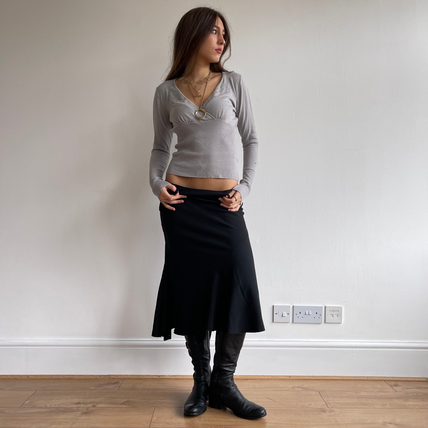 Grey ballet wrap jumper - Size S