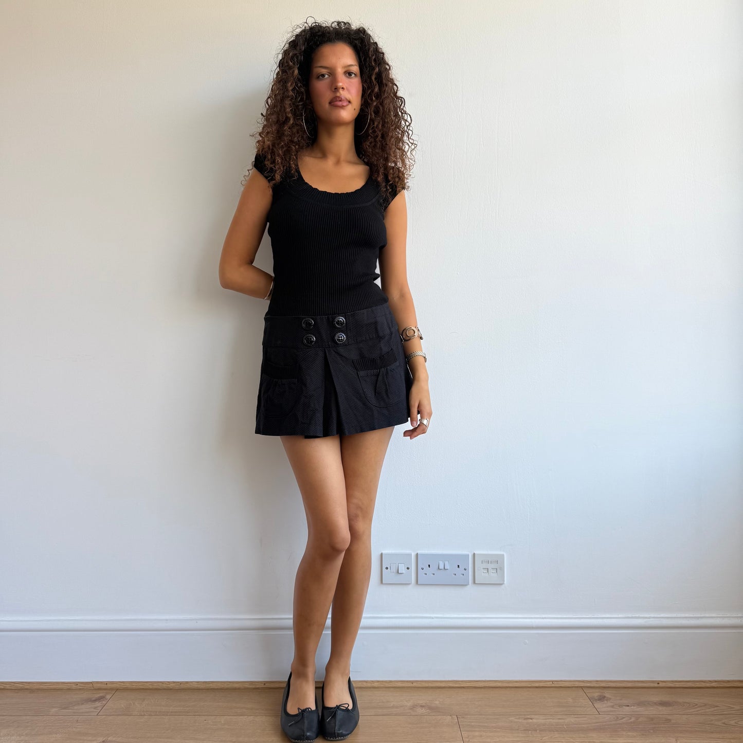 Morgan black peacoat dress - Size S + L