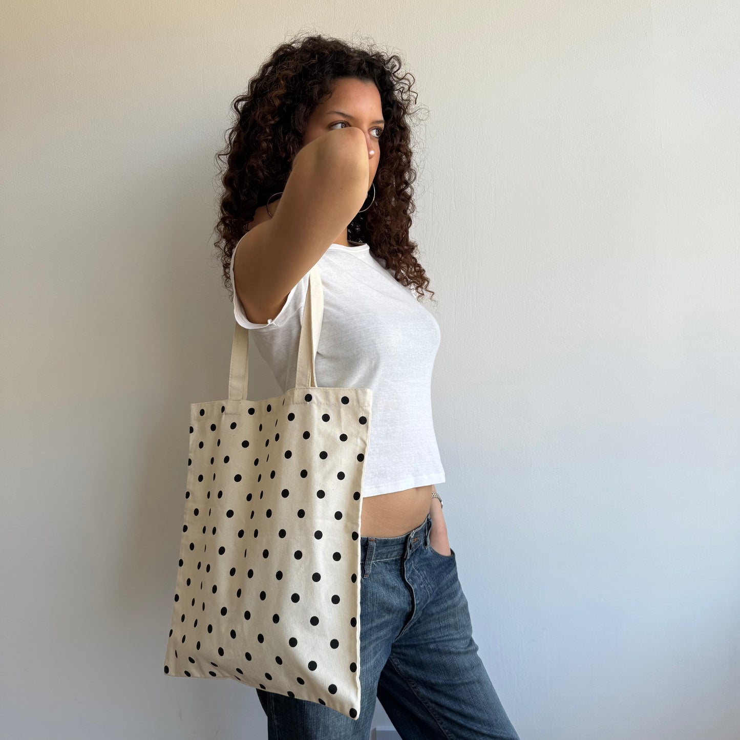 Polka dot tote bag